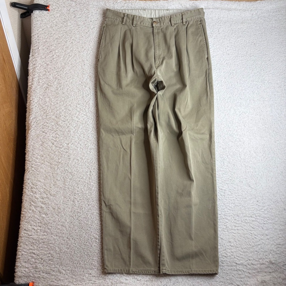 Vintage Banana Republic Safari & Travel Khaki Pleated Pants 35x32 (33x32) USA